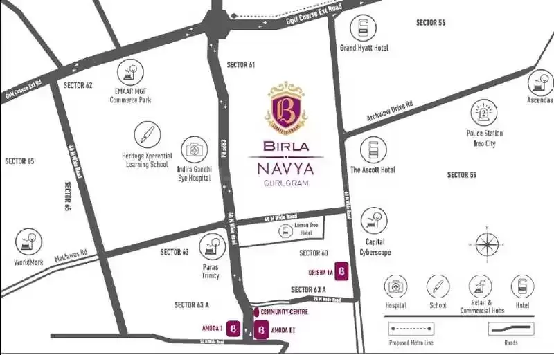 Birla Navya Avik Location Map